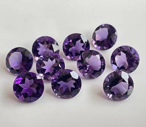 Améthyste violette naturelle coupe ronde 9mm à facettes-Améthyste en vrac de qualité supérieure - Product Image 2