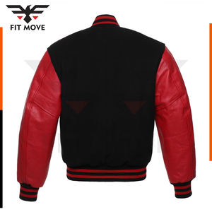 Chaqueta de Béisbol Varsity Personalizada para Hombre, Tejida y Recubierta, Transpirable, Resistente al Viento, con Cuello Alto y Parches Bordados Disponibles al por Mayor - Product Image 5
