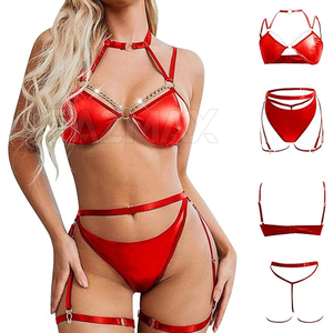 Ropa de Club Ropa de cuero en tamaño adulto a la venta Nueva llegada Sujetador de cuero de mujer de alta calidad Pantie sin costuras - Product Image 2