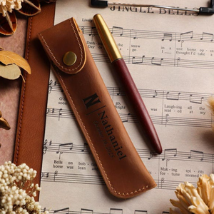 Funda para Bolígrafo Personalizada, Hecha a Mano, de Cuero Genuino, Estuche para Bolígrafo, Accesorio para Diario, Regalo para Él y Ella, Unisex - Product Image 4