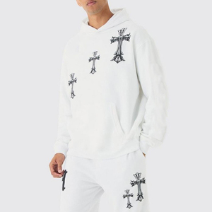 Conjunto de chándal de invierno de talla grande para hombre con serigrafía XXL hecho a medida con logotipo personalizado para uso en exteriores logotipo personalizado - Product Image 2