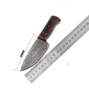 Precio de fábrica nuevo cuchillo recto grande de supervivencia caza táctica portátil Damasco cuchillos de hoja fija con funda de nailon - Product Image 2