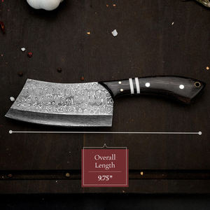 Cuchillo de Damasco hecho a mano para cocina de interior y exterior, barbacoa, cuchillo Tang completo, mango de madera, hoja de acero al carbono - Product Image 2