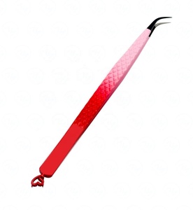 Pinces à cils ombrées rose rouge avec charme en forme de cœur, poignée en diamant, outil pour cils volumineux - Product Image 6