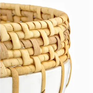 Tazón para servir de ratán de calidad de lujo, forma redonda, perfecto para servicio de comida de restaurante y accesorios de utensilios de cocina - Product Image 3