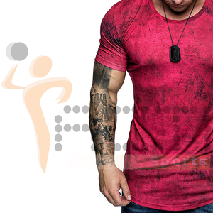 Vente de gros T-shirt personnalisé en coton 100% pour hommes T-shirts de fitness à manches courtes et coupe ajustée pour hommes - Product Image 5