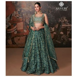Dernier créateur Lehenga Choli de Fab Zone Broderie en soie organza pour vêtements indiens et pakistanais - Product Image 4