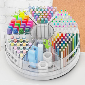 Lazy Susan Turntable 360 ° Großer drehbarer Schreibtisch-Organizer mit 7 abnehmbaren Fächern mit Handgriffen - Product Image 6