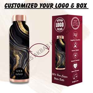 ขวดน้ำโลหะทองแดงบริสุทธิ์950มล. นำกลับมาใช้ใหม่ได้ฝาปิดกันรั่วออกแบบโลโก้ได้ตามต้องการพิมพ์เคลือบทันสมัยเป็นมิตรกับสิ่งแวดล้อม - Product Image 5