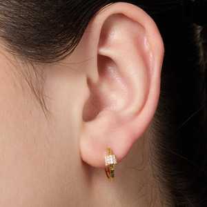 ต่างหูเงินแท้ 92.5 รุ่น 191449 ดีไซน์แบบ Huggie สวยหรูและมีสไตล์ - Product Image 3
