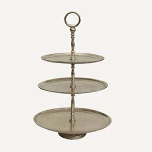 Soporte de aluminio para pasteles de primera calidad con patrones ornamentados y una base duradera para exhibir productos horneados en eventos - Product Image 5