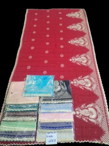 African Wholesale Summer Cotton Lace Rhinestone Embroidery Floral <b>Scarf</b> Dubai Style 2.2m Islamic Shawl Women <b>Red</b> Gold Patterned - Product Image 2