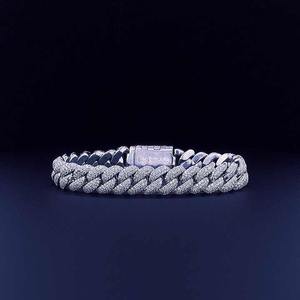 Collier chaîne cubaine Hip Hop en argent 925 pour hommes, 8MM 14MM, avec Moissanite de laboratoire et Diamant VVS glacé, Bijoux de rappeur, Vente en gros - Product Image 1