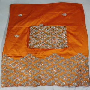 La tradición atemporal: lujosa tela de tafetán de seda George nigeriana con patrón abstracto y bordados. - Product Image 1