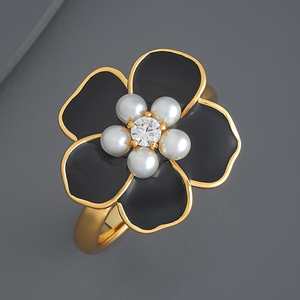 Trendy Religious Geometric Finger Ring 186023 Gold Plated Inlay for Parties - Product Image 1