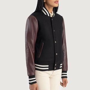 Vestes universitaires pour femmes, respirantes, chaudes, d'hiver, avec impression de logo personnalisée, nouveau design, veste universitaire personnalisée pour femmes - Product Image 3