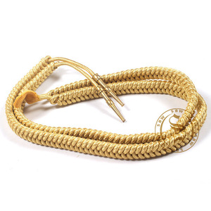 Aiguillette de uniforme gris con punta plateada, venta al por mayor, cordón de hombro personalizado, Aiguillette para uniformes náuticos - Product Image 6
