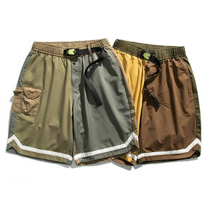 Pantalones cortos de algodón con cintura elástica para hombre, pantalón corto con diseño de logotipo personalizado, servicio OEM, a precio barato, con bloque de color, para verano - Product Image 6