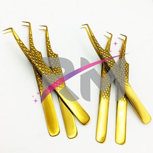 RMI nouveau produit tendance meilleure qualité or Plasma extension de cils pince à épiler 90 degrés pointe en acier inoxydable - Product Image 3