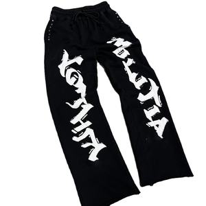 Venta al por mayor ácido lavado pantalones de chándal de los hombres de alta calidad pantalones de chándal con bolsillos logotipo personalizado pantalones de chándal para los hombres - Product Image 1