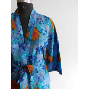 Chất Lượng Tốt Nhất Crepe Lụa Kimono Áo Ấn Độ Handmade Mùa Hè Kimono Gown Cho Cô Trực Tiếp Bán Buôn - Product Image 3