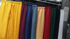 Pantalons cargo bohèmes d'été pour femmes en gros, tissu en toile, motif géométrique, taille élastique, impression personnalisée - Product Image 2