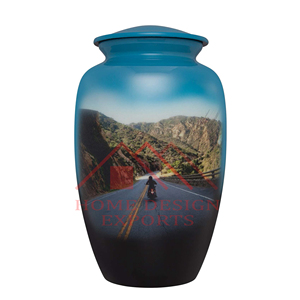 โถบรรจุขี้เถ้าโลหะทำด้วยมือสติกเกอร์ออกแบบตามต้องการ - Product Image 1