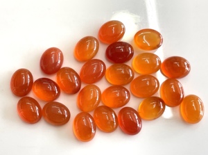 คาร์เนเลี่ยนทรงรีสีส้มธรรมชาติ5x7มม. หลังแบน-หลวมสีส้มคาร์เนเลียน AAA คุณภาพสูง - Product Image 6