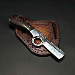 Couteau de chasse de haute qualité pour l'extérieur, en acier inoxydable carbone D2, couteaux tactiques de survie pour la chasse, manche en bois noir avec étui - Product Image 4