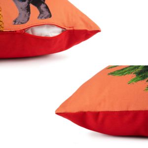 Cuscino Decorativo Quadrato con Chiusura a Cerniera |   Stampa Digitale su Cotone |   Design Animale |   Le Cirque Du Marrakech di Excelsa - Product Image 5