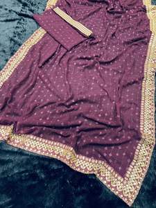 Boutique indienne Exclusive Elegant Georgette Saree Blouse Most Exportation Selling Stylish Fancy Designer Dernières fêtes d'hiver à la mode - Product Image 5