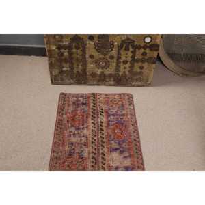 Turkish Small Rug, 1.8x3.1 ft Vintage Rug, <b>Red</b> <b>Wool</b> Rug - Product Image 4