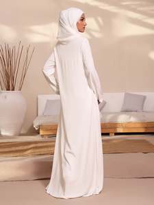 Alta calidad de las mujeres islámicas llanura cubierta completa hecha a medida transpirable abaya manga larga transpirable abayas de las mujeres al por mayor - Product Image 5