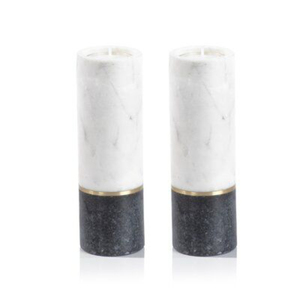 Lot de 2 bougeoirs en marbre blanc de qualité supérieure bougeoir en marbre blanc design vintage bougeoir en marbre - Product Image 2