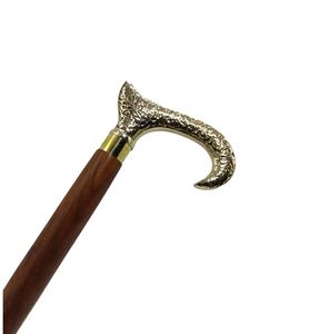 Bastón de latón Vintage con mango tallado para abuelos, regalo antiguo - Product Image 1