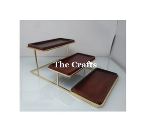 Servidor de pastel de madera y metal de calidad de lujo para accesorios de mesa Soporte para servir chocolate al mejor precio - Product Image 5