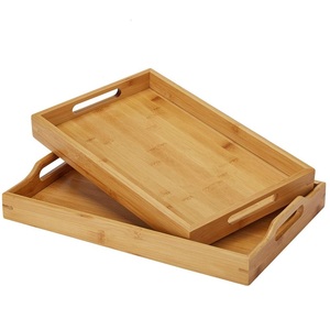 Plateau en bois naturel 100% de taille personnalisée, prix de gros, plateau de service en bois de manguier pour le thé et le café, décoration de table de cuisine à domicile - Product Image 2