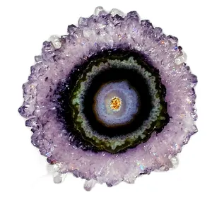 Yem Uv1乌拉圭，紫水晶石英水晶钟乳石花切片环，925纯银首饰，散装供应商