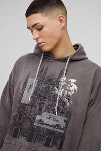 Sudadera con capucha gráfica gótica desgastada con dobladillo crudo lavado personalizado para hombres Sudaderas con capucha personalizadas de mezcla de algodón Sudaderas con capucha para hombres Básicos Último diseño - Product Image 2