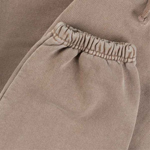 Pantalones de chándal de pierna ancha para mujer Joggers con decoración de botones Patrón de logotipo Manga larga Pantalones cargo de punto grueso Técnicas lavadas - Product Image 4