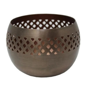 Luxury Decorative Metal <b>Candle</b> Votive for Home & Hotel Tabletop Decoration <b>Gold</b> Finished Round <b>Candle</b> Jar Handmade - Product Image 2