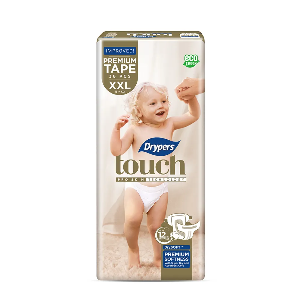 Attractive Price Malaysia Wholesale Supplier Super Soft cotton disposable baby diaper pants Dryper Touch Mega Pack Size XXL 36s