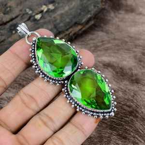 Pendentif en alliage de cuivre fait main avec péridot, certifié IGI, design unique, bijoux en pierres précieuses, cadeau élégant pour femmes - Product Image 4