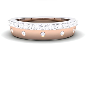 Bague personnalisable en or blanc massif 14K/18K avec diamant taillé en brillant, pierre naturelle certifiée IGI, bijoux de mariage pour femmes - Product Image 1