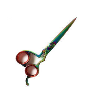 ที่วางนิ้วมือแบบยึดกับใบมีดคมสำหรับใช้ในงานด้านความงามกรรไกรตัดผมเคลือบไทเทเนี่ยมแบบปรับได้ด้ามจับแบบแฟนซี - Product Image 1