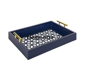 ชุดของว่าง3ชิ้นถาดเสิร์ฟสแตนเลสมีหลายขนาดสีทองและสีเงินราคาดี - Product Image 3