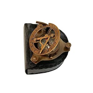 Nautique Cooper 3 ''en laiton pointant le cadran solaire boussole en boîte en cuir noir cadeau fait à la main qibla direction Antique avec look marron - Product Image 5