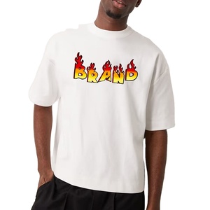 T-shirt personnalisé de haute qualité 100% coton pour homme, coupe ample, poids lourd 200 GSM, logo imprimé DTG personnalisé, vêtements d'été respirants - Product Image 1