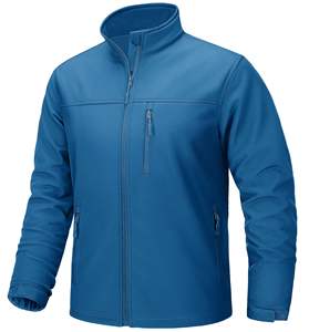 Chaqueta de invierno softshell con logotipo personalizado al por mayor para hombre cortavientos con tecnología impermeable cierre de cremallera de longitud larga - Product Image 1