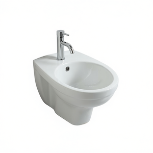 Bidet mural en céramique blanche Corsica, élégant accessoire de salle de bain et de toilettes - Product Image 3
